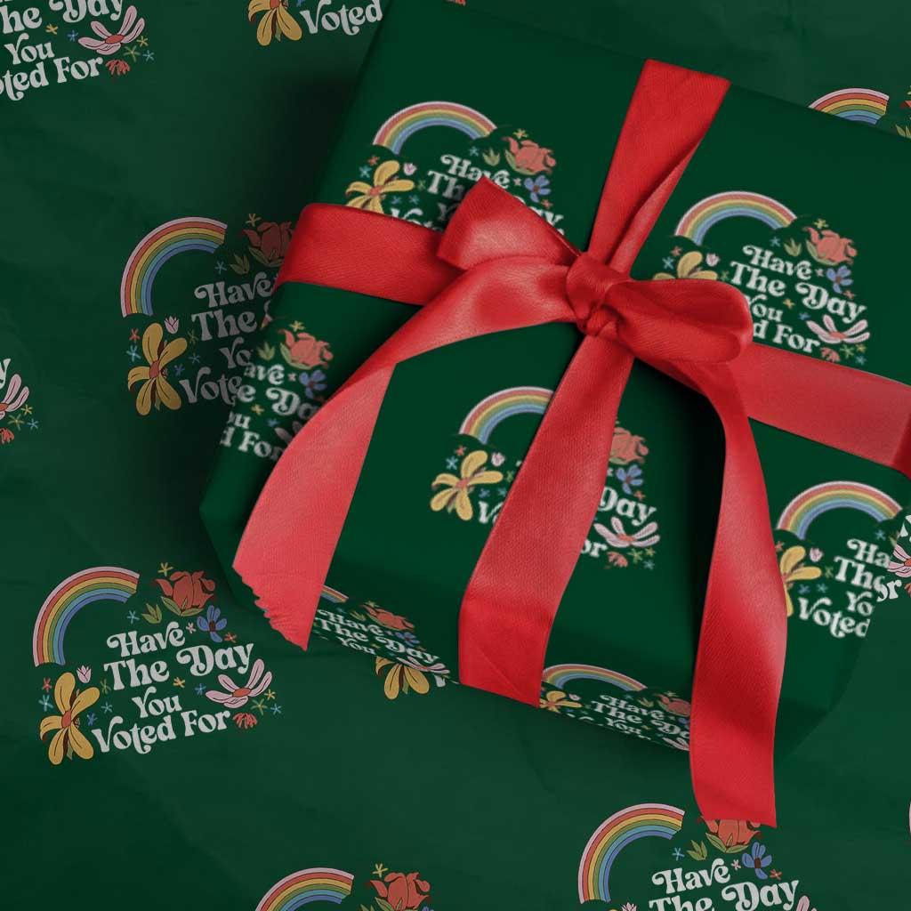 Have The Day You Voted For Wrapping Paper Roll Retro Rainbow - Print Your Wear