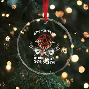 Have Yourself A Merry Little Solstice Crystal Glass Ornament Yule Pagan Xmas Pentagram TS11 Print Your Wear