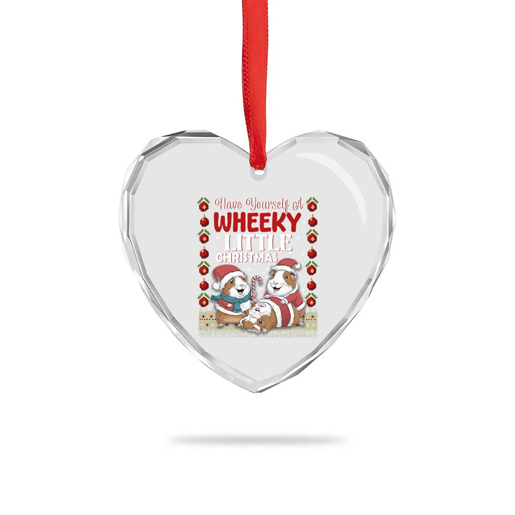 Have Yourself A Wheeky Little Christmas Heart Crystal Glass Ornament Funny Guinea Pig Lover TS12 Print Your Wear