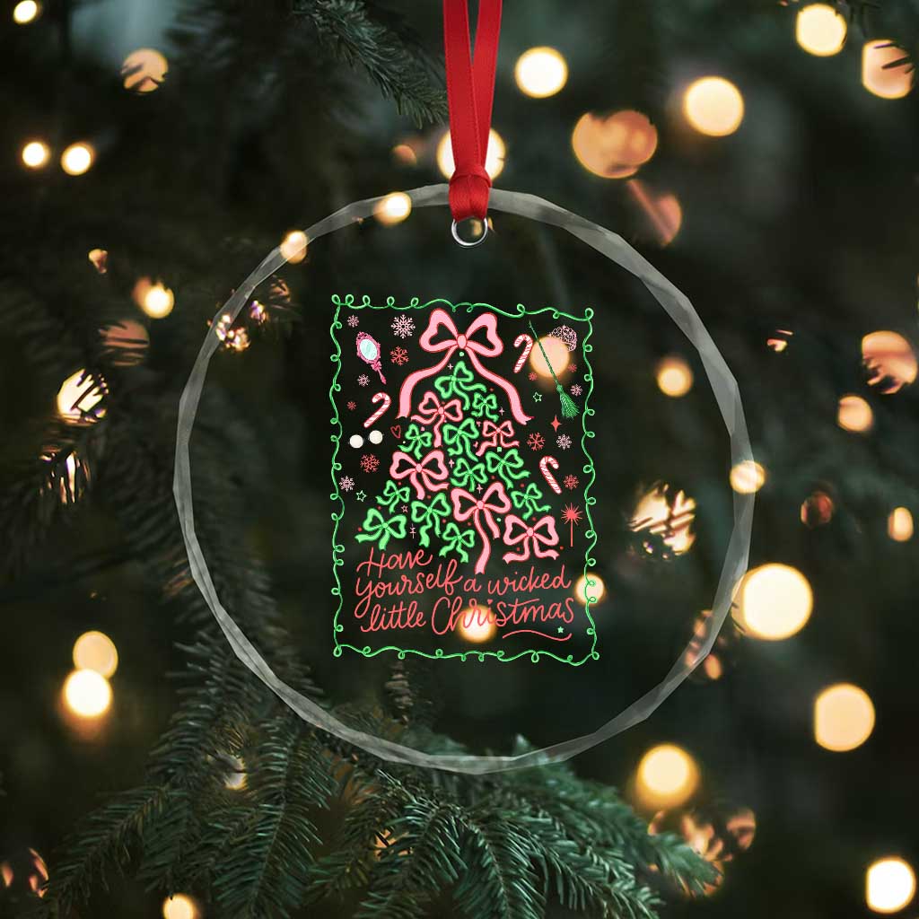 Have Yourself A Wicked Little Christmas Crystal Glass Ornament Funny Xmas Wizard Princess TS11 Print Your Wear