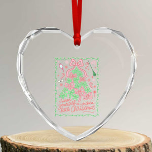 Have Yourself A Wicked Little Christmas Heart Crystal Glass Ornament Funny Xmas Wizard Princess TS11 Transparent Glass 3'' Heart Print Your Wear