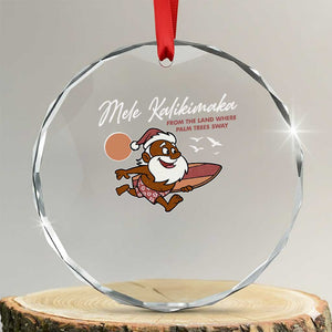 Hawaii Crystal Glass Ornament Beach Holiday Xmas Palm Tree Slay Santa TS10 Transparent Glass 3'' Circle Print Your Wear