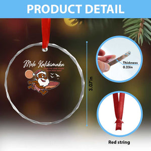Hawaii Crystal Glass Ornament Beach Holiday Xmas Palm Tree Slay Santa TS10 Print Your Wear