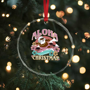 Hawaii Crystal Glass Ornament Retro African American Surfing Santa With Tattoos Aloha Christmas TS10 Print Your Wear