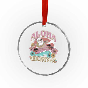 Hawaii Crystal Glass Ornament Surfing Santa With Tattoos Aloha Christmas TS10 Print Your Wear