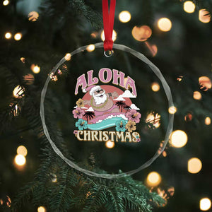 Hawaii Crystal Glass Ornament Surfing Santa With Tattoos Aloha Christmas TS10 Print Your Wear