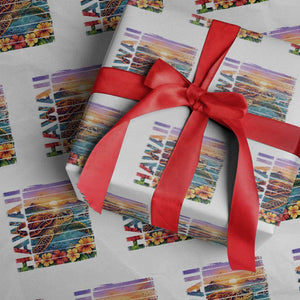 Hawaii Sea Turtle Wrapping Paper Roll Tropical Sunset Island Vacation Gift