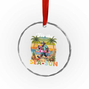 Hawaiian Bigfoot Christmas In July Crystal Glass Ornament Tis The Sea-Sun TS14 Print Your Wear