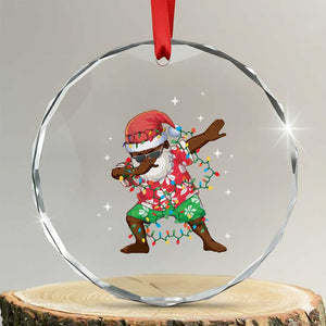 Hawaiian Crystal Glass Ornament Afro African Dabbing Santa Xmas Dab Girls Boys Kids TS10 Transparent Glass 3'' Circle Print Your Wear