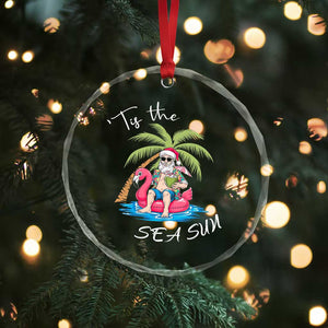 Hawaiian Crystal Glass Ornament Santa Tis The Sea Sun Beach Hawaii Xmas In July Tropical Xmas Gift Family Holiday TS10 Print Your Wear