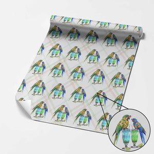 Hawaiian Parrots Drinking Margaritas Wrapping Paper Roll Beach Vacation Gift