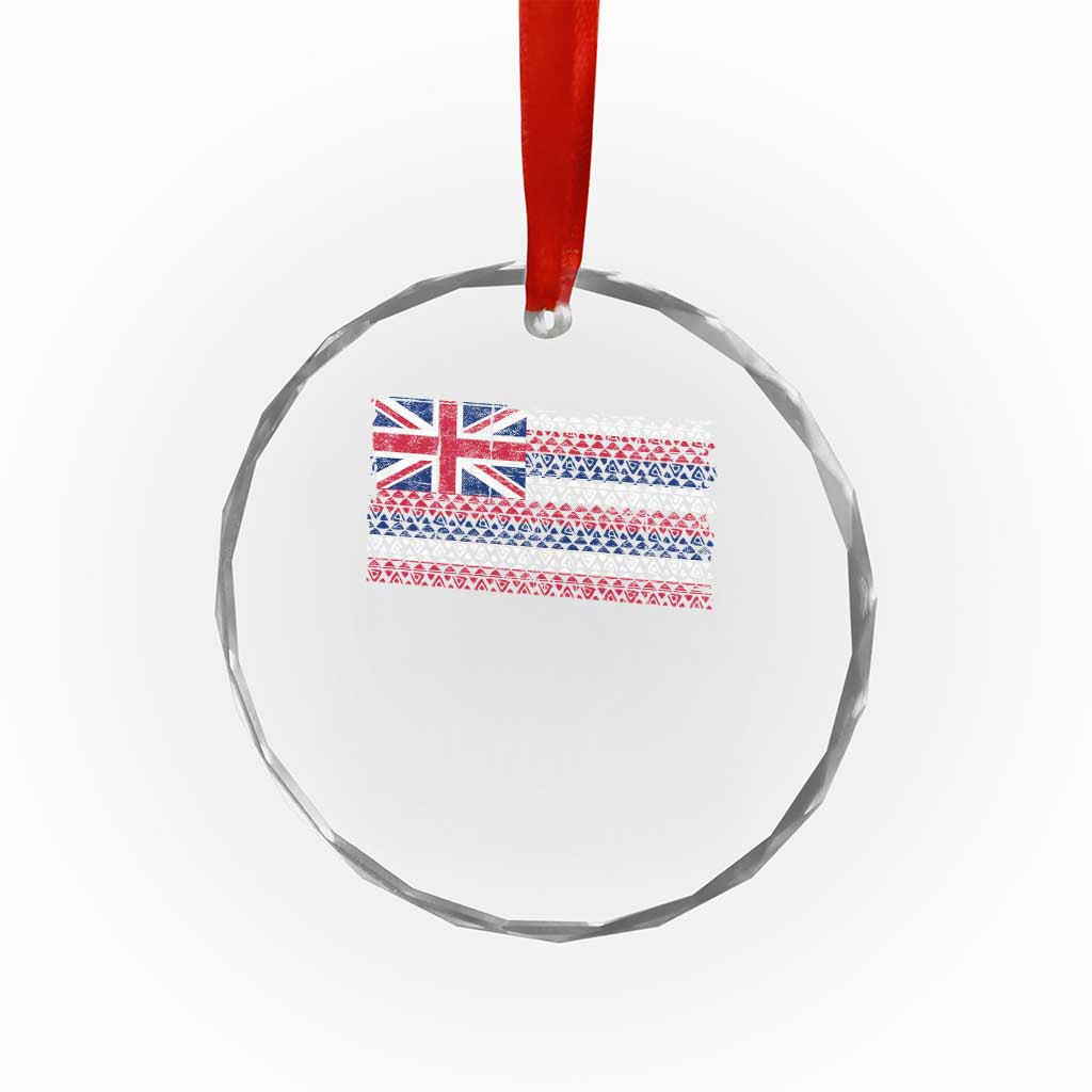 Hawaiian Tribal Flag State of Hawaii Crystal Glass Ornament TS11 Print Your Wear