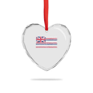 Hawaiian Tribal Flag State of Hawaii Heart Crystal Glass Ornament TS11 Print Your Wear