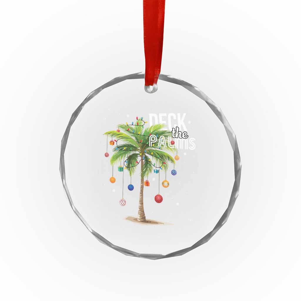 Hawaiian Xmas Crystal Glass Ornament Deck The Palms Christmas Palm Tree Beach Family Vacation TS10 Print Your Wear