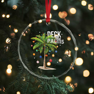 Hawaiian Xmas Crystal Glass Ornament Deck The Palms Christmas Palm Tree Beach Family Vacation TS10 Print Your Wear
