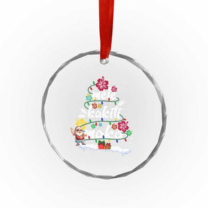 Hawaiian Xmas Tree Crystal Glass Ornament Mele Kalikimaka Beach Family Vacation Xmas Hawaii Santa TS10 Print Your Wear