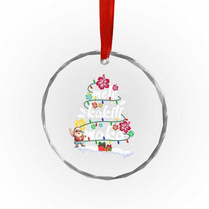 Hawaiian Xmas Tree Crystal Glass Ornament Mele Kalikimaka Beach Family Vacation Xmas Hawaii Santa TS10 Print Your Wear