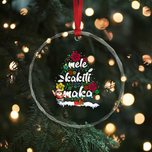 Hawaiian Xmas Tree Crystal Glass Ornament Mele Kalikimaka Beach Family Vacation Xmas Hawaii Santa TS10 Print Your Wear