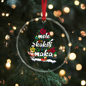 Hawaiian Xmas Tree Crystal Glass Ornament Mele Kalikimaka Beach Family Vacation Xmas Hawaii Santa TS10 Print Your Wear