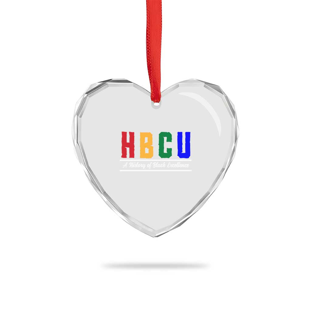 HBCU A History of Black Excellence Heart Crystal Glass Ornament College Pride Statement Celebrating African American Achievement TS02 Print Your Wear