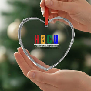 HBCU A History of Black Excellence Heart Crystal Glass Ornament College Pride Statement Celebrating African American Achievement TS02 Print Your Wear