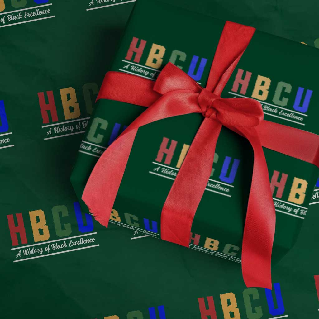 HBCU A History of Black Excellence Wrapping Paper Roll College Pride Statement Celebrating African American Achievement TS02 Green Print Your Wear