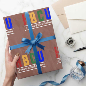 HBCU A History of Black Excellence Wrapping Paper Roll College Pride Statement Celebrating African American Achievement TS02 Mocha Print Your Wear