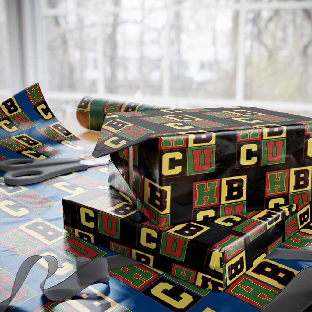 HBCU Block Letter Pride Graphic Wrapping Paper Roll College Support Statement Black Excellence TS02 Black Print Your Wear