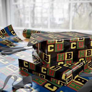 HBCU Block Letter Pride Graphic Wrapping Paper Roll College Support Statement Black Excellence TS02 Black Print Your Wear