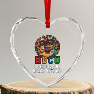 HBCU Colleges Are Black History Heart Crystal Glass Ornament African Education TS02 Transparent Glass 3'' Heart Print Your Wear