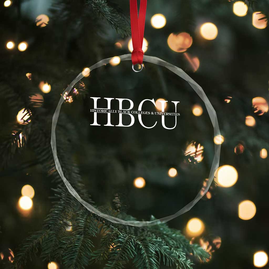 HBCU Pride Classic Statement Crystal Glass Ornament Minimalist Black Excellence and History TS02 Print Your Wear