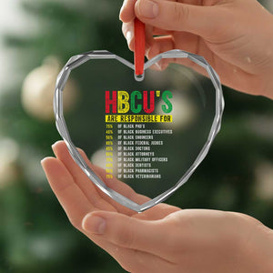 HBCUs Are Responsible For Black Excellence Heart Crystal Glass Ornament Powerful Education Impact Statistics Pride TS02 Print Your Wear
