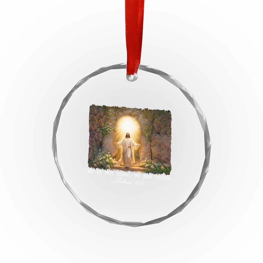 He Is Not Here He Has Risen Crystal Glass Ornament Easter Christian Jesus TS14 Print Your Wear