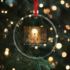 He Is Not Here He Has Risen Crystal Glass Ornament Easter Christian Jesus TS14 Print Your Wear