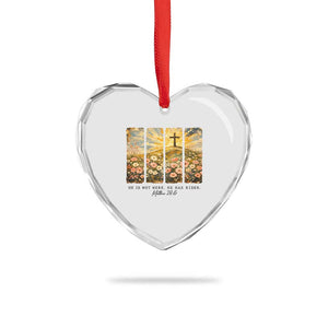 He Is Not Here He Is Risen Heart Crystal Glass Ornament Christian Easter Bible Verse TS14 Print Your Wear