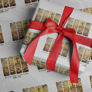 He Is Not Here He Is Risen Wrapping Paper Roll Christian Easter Bible Verse TS14 White Print Your Wear