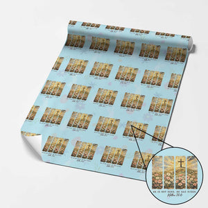 He Is Not Here He Is Risen Wrapping Paper Roll Christian Easter Bible Verse TS14 Light Blue Print Your Wear