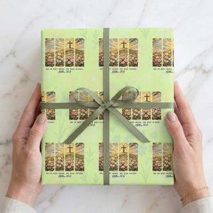 He Is Not Here He Is Risen Wrapping Paper Roll Christian Easter Bible Verse TS14 Lime Print Your Wear