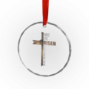 He is Risen Christian Crystal Glass Ornament Easter Cross Jesus Christian TS14 Print Your Wear