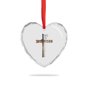 He is Risen Christian Heart Crystal Glass Ornament Easter Cross Jesus Christian TS14 Print Your Wear