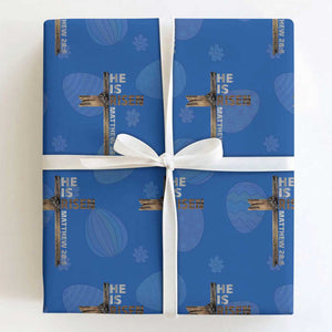 He is Risen Christian Wrapping Paper Roll Easter Cross Jesus Christian TS14 Royal Blue Print Your Wear