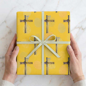 He is Risen Christian Wrapping Paper Roll Easter Cross Jesus Christian TS14 Yellow Print Your Wear