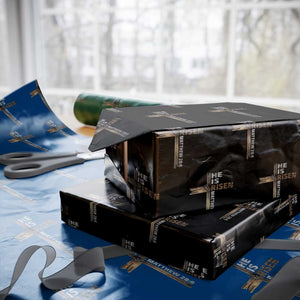 He is Risen Christian Wrapping Paper Roll Easter Cross Jesus Christian TS14 Black Print Your Wear