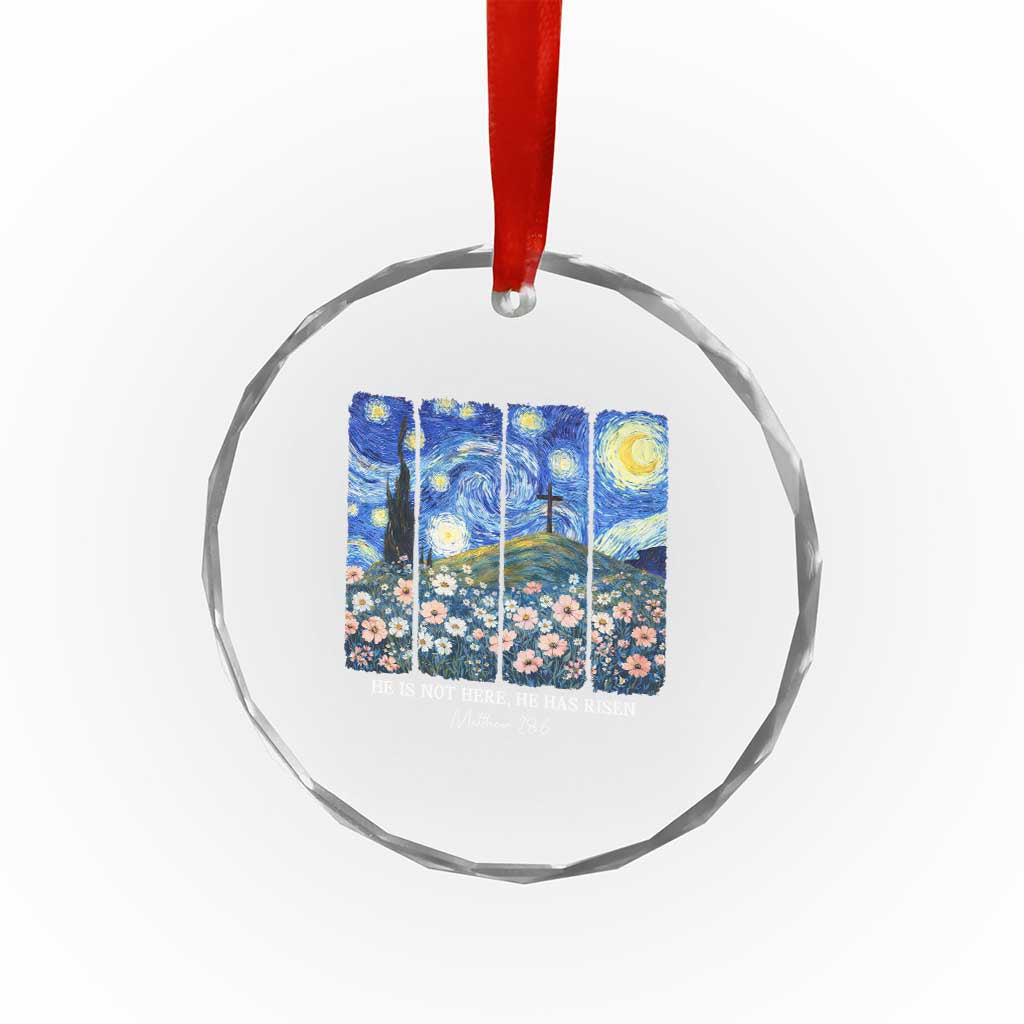 He is Risen Crystal Glass Ornament Christian Easter Starry Night Van Gogh TS14 Print Your Wear