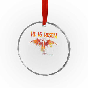 He Is Risen Crystal Glass Ornament Phoenix Christian Jesus Resurrection Cross TS10 Print Your Wear