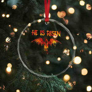 He Is Risen Crystal Glass Ornament Phoenix Christian Jesus Resurrection Cross TS10 Print Your Wear
