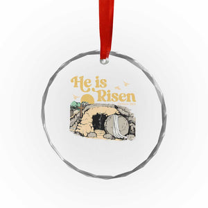 He Is Risen Crystal Glass Ornament Retro Vintage Easter Jesus Christian Apparel TS10 Print Your Wear