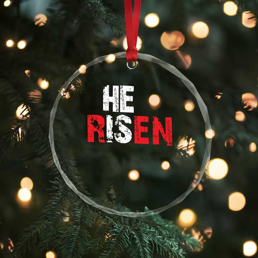 He Is Risen Crystal Glass Ornament Vintage Christian Religious Faith TS10 Print Your Wear