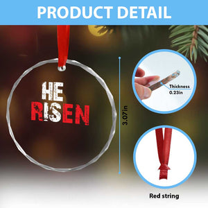 He Is Risen Crystal Glass Ornament Vintage Christian Religious Faith TS10 Print Your Wear