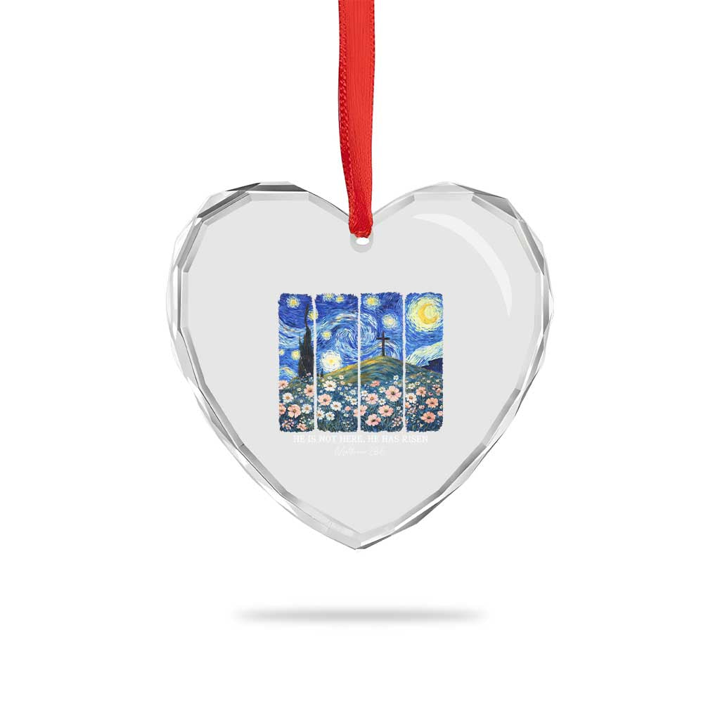 He is Risen Heart Crystal Glass Ornament Christian Easter Starry Night Van Gogh TS14 Print Your Wear